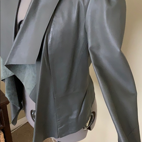 Bod and Christensen Grey Leather Jacket - Picture 4 of 8